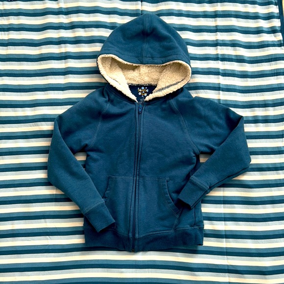 Kickee Pants Sherpa Twilight Blue Zip Up Hoodie Sweatshirt Jacket Bamboo - Picture 1 of 4